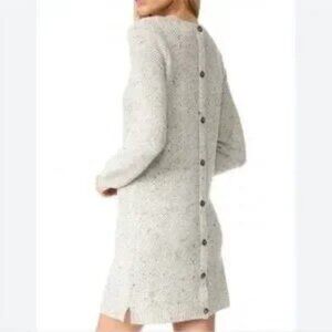 Madewell Women's Button Back Sweater Dress Gray Wool Size Small